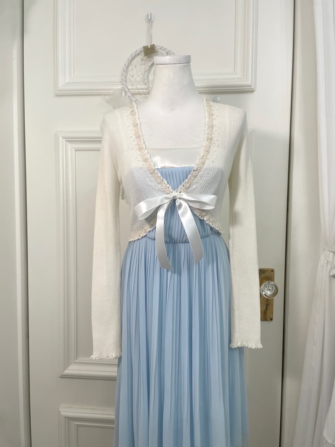 LEST ROSE ivory beads point bolero cardi 상품이미지1