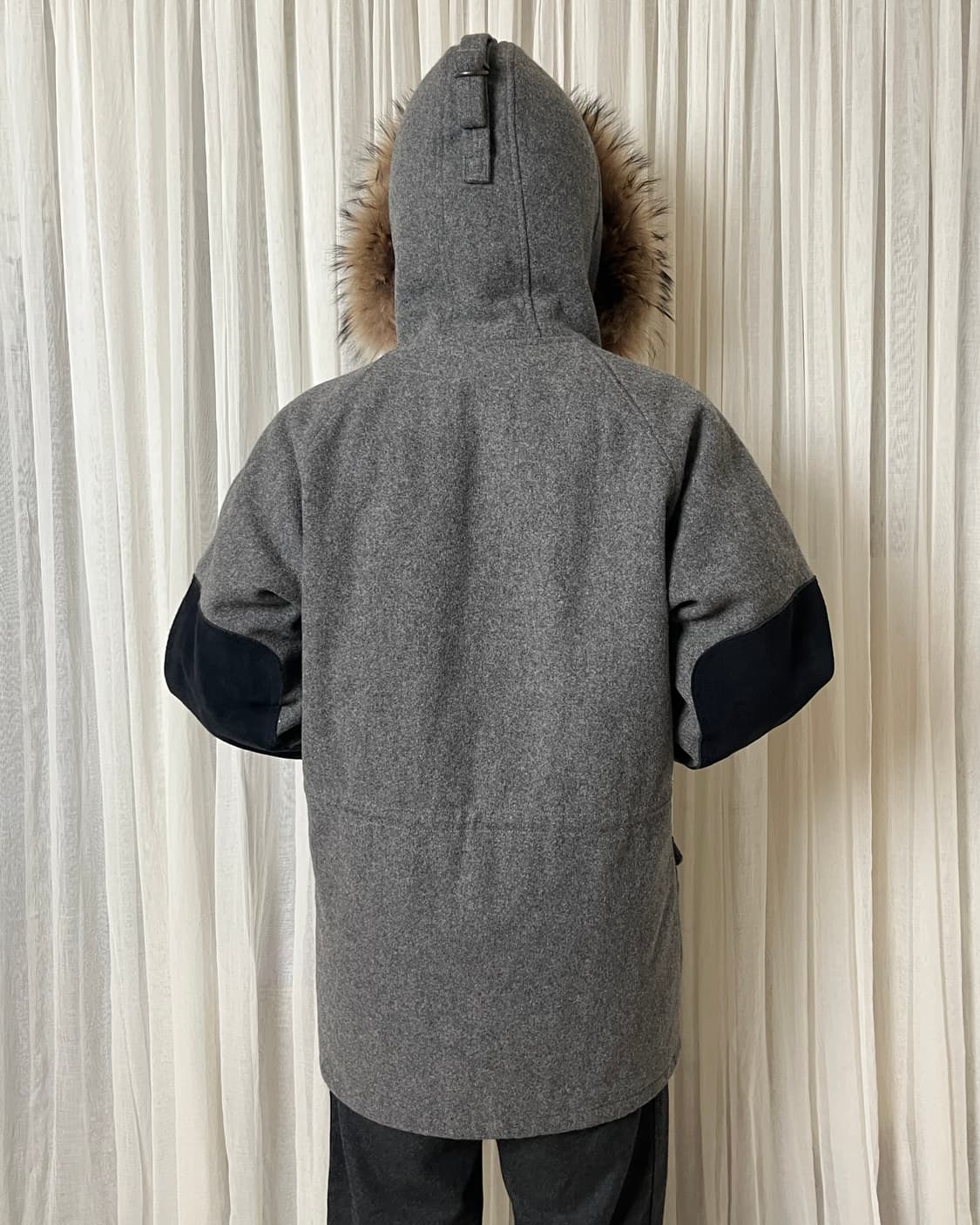 Kolor 멜튼 울 퀄팅 후드 파카 컬러 라쿤퍼 상품이미지9