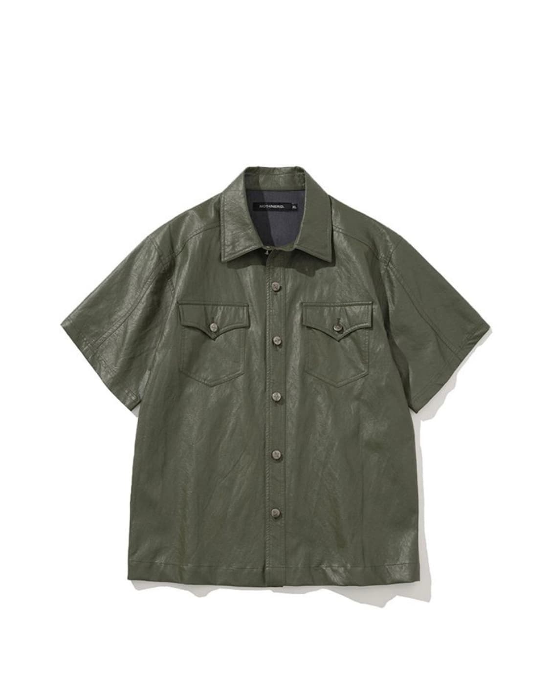 낫포너드  Wrinkle Leather Half Shirt - Khaki 상품이미지2