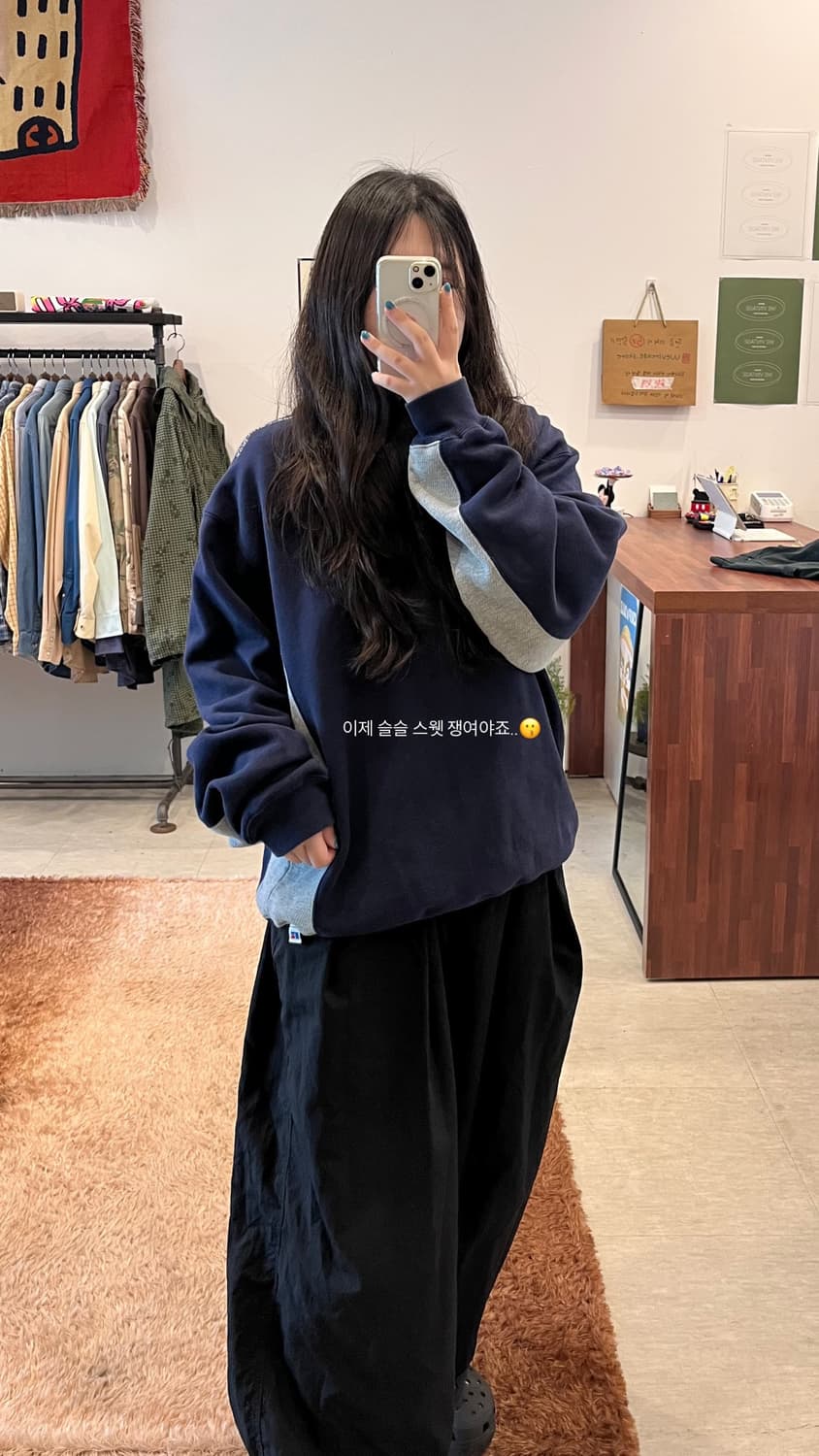 90-00s Russell 러셀 배색 플레인 스웻셔츠 상품이미지2