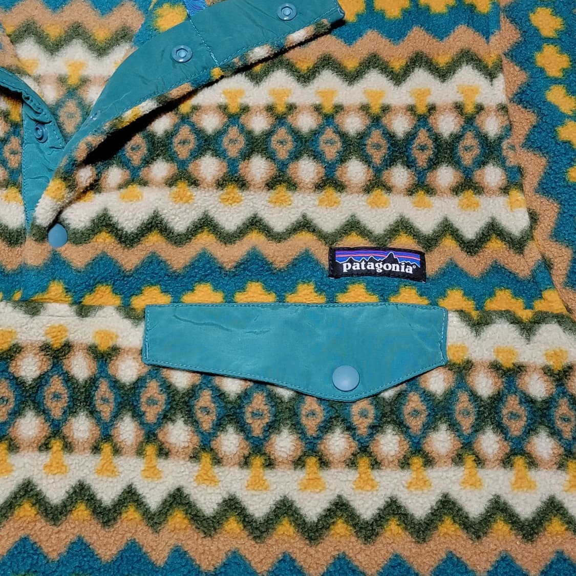 10s 파타고니아 신칠라 스냅-T 클리프 아버 그린 패턴 상품이미지4