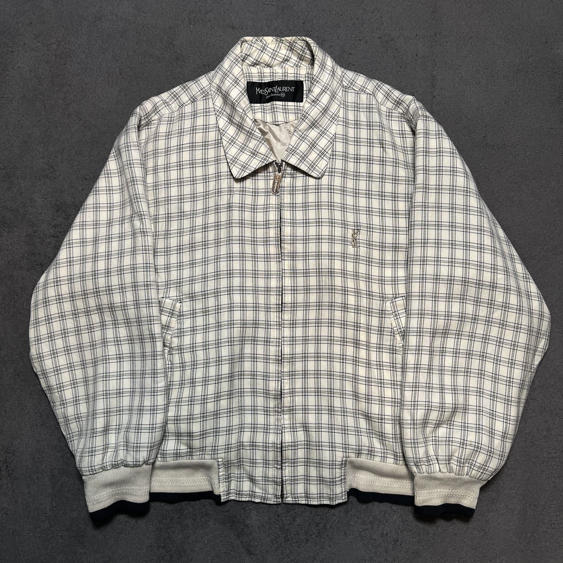 입생로랑 체크 블루종 자켓 상품이미지1