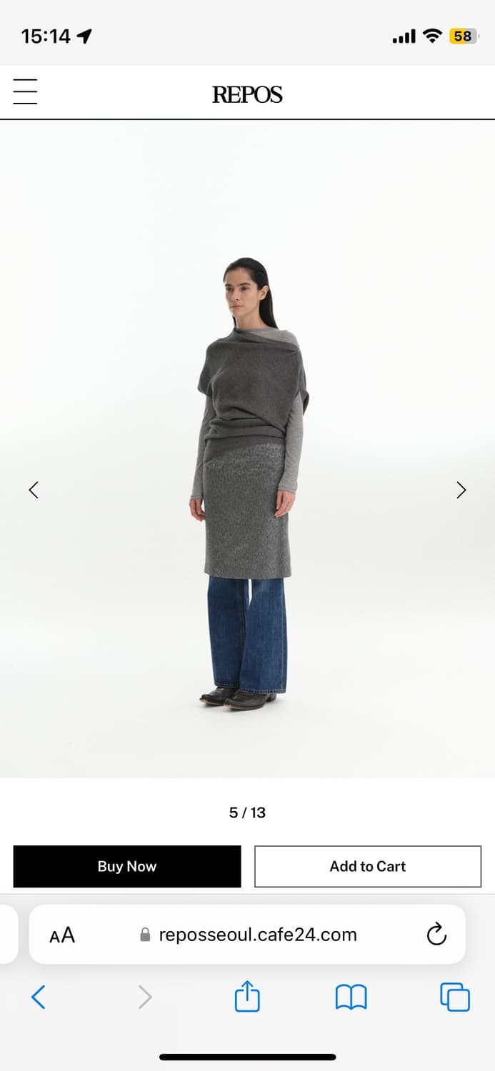 UNBAL OFF-SHOLDER KNIT (GREY) 상품이미지2