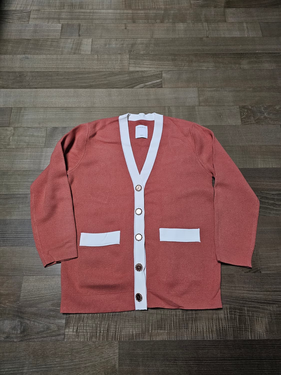 정품) sandro 산드로 캐시미어 울 가디건 피치컬러 상품이미지1