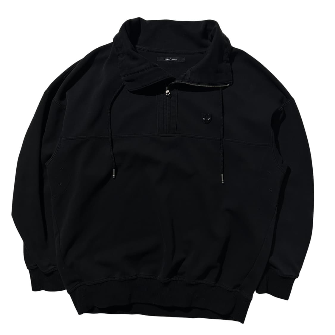 지제로 송지오옴므 팬서 하이넥 하프집업 맨투맨 블랙 상품이미지1