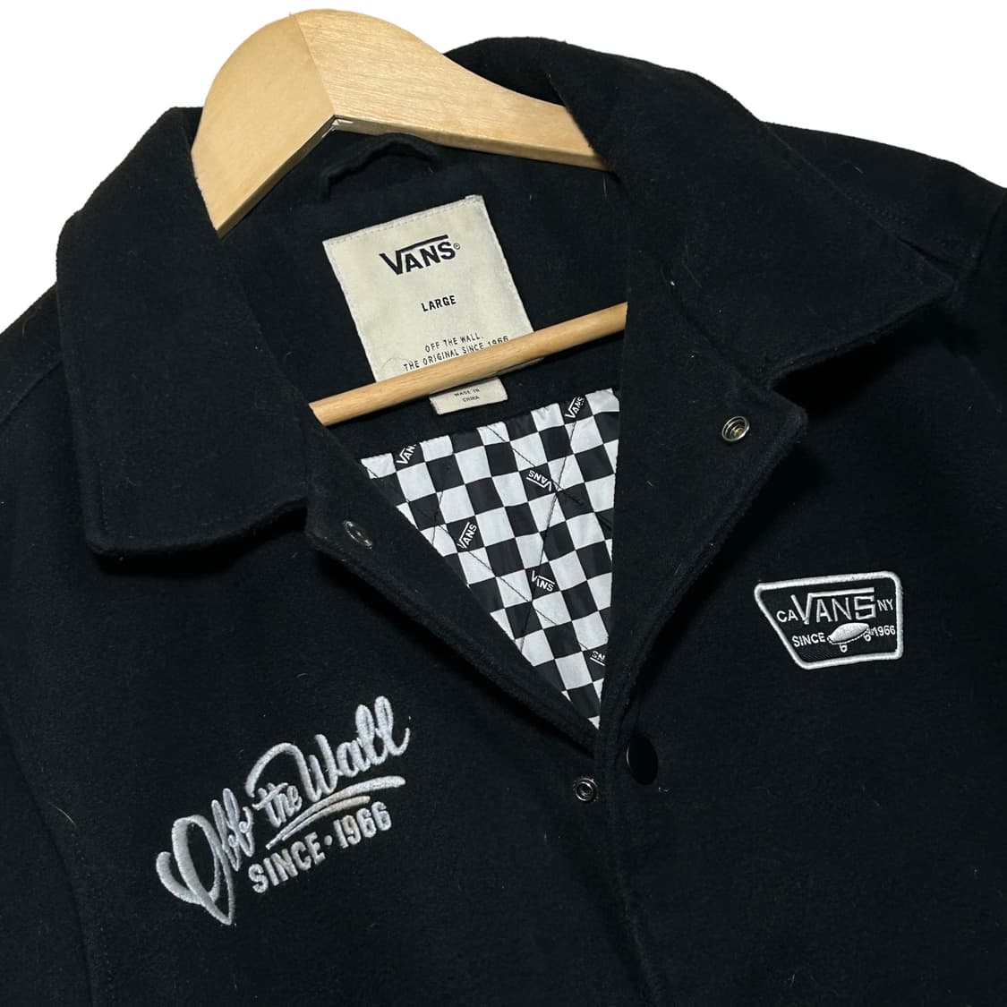 반스 체커보드 모직 누빔 스타디움 바시티 자켓 L 상품이미지6