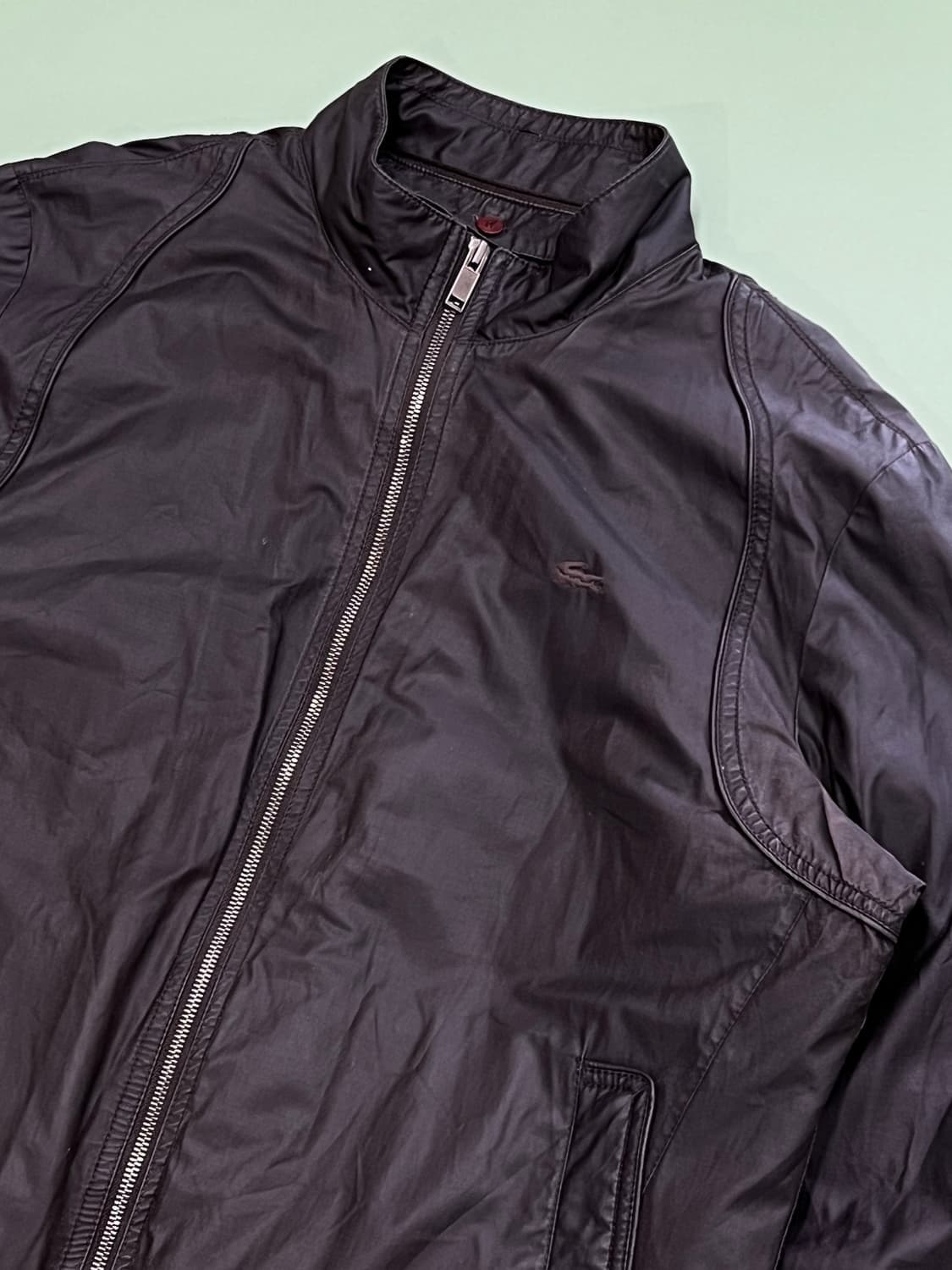 (52) 라코스테 올드스쿨 왁스 블루종 자켓 다크브라운 (내피포함) 상품이미지3