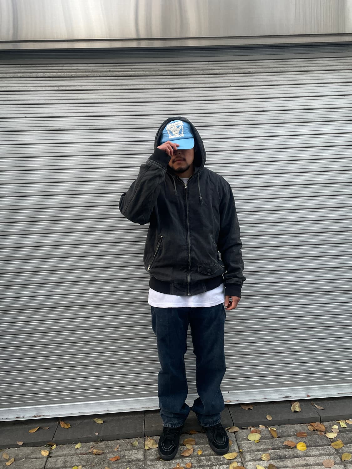 00s Stussy Canvas Faded Black Hood zip 상품이미지2
