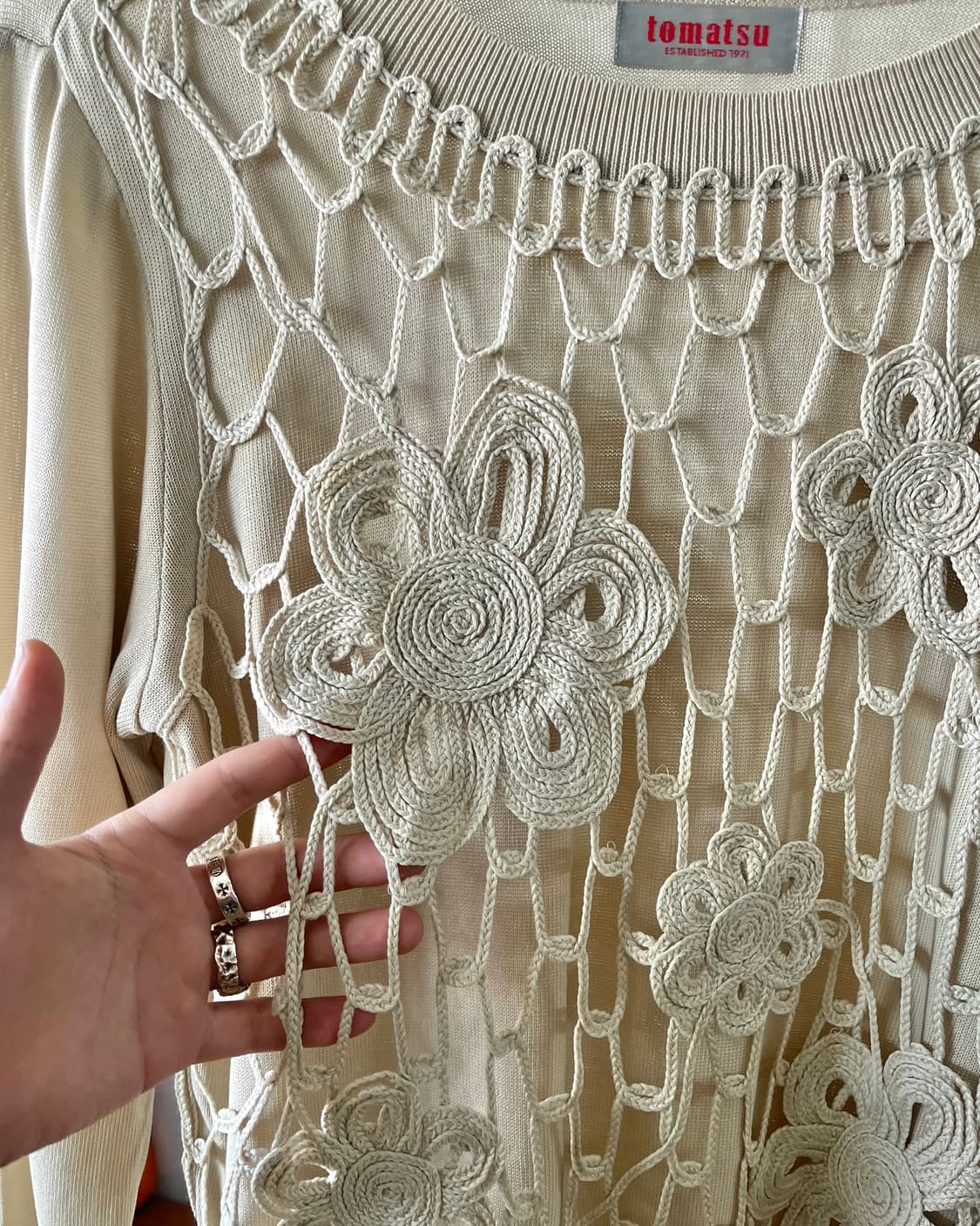 1980-90s TOMATSU Japan 3D Floral Knit 상품이미지6