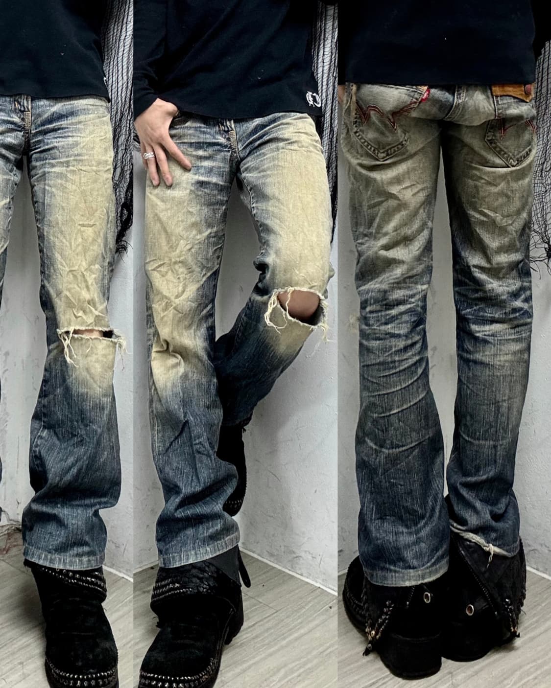 [Edwin 503]Y2K Grunge Washed Loose Fit P 상품이미지1