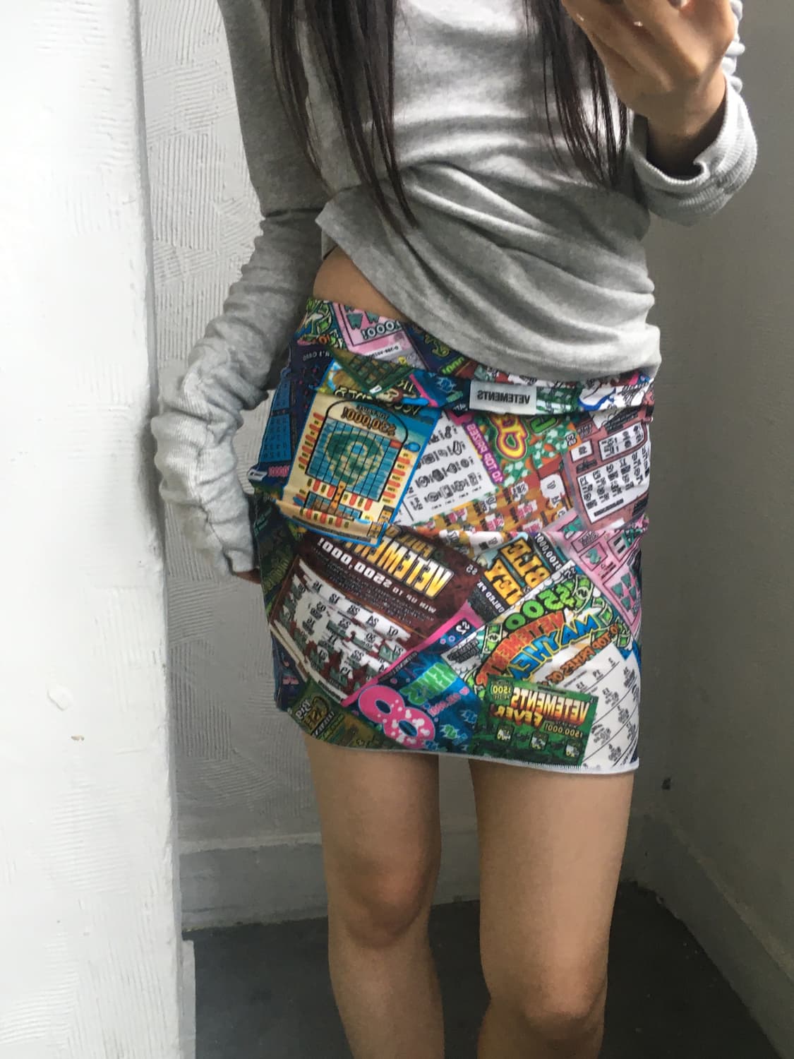 Vetements 베트멍 복권 티켓 프린팅 멀티컬러 미니 스커트   Pr 상품이미지1