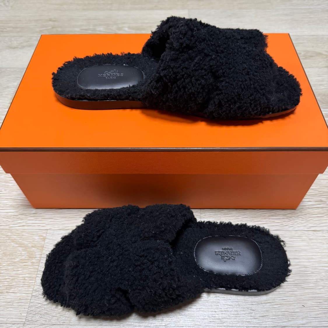 [S+급/43] 에르메스 이즈미르 시어링 퍼 샌들 슬리퍼 상품이미지5