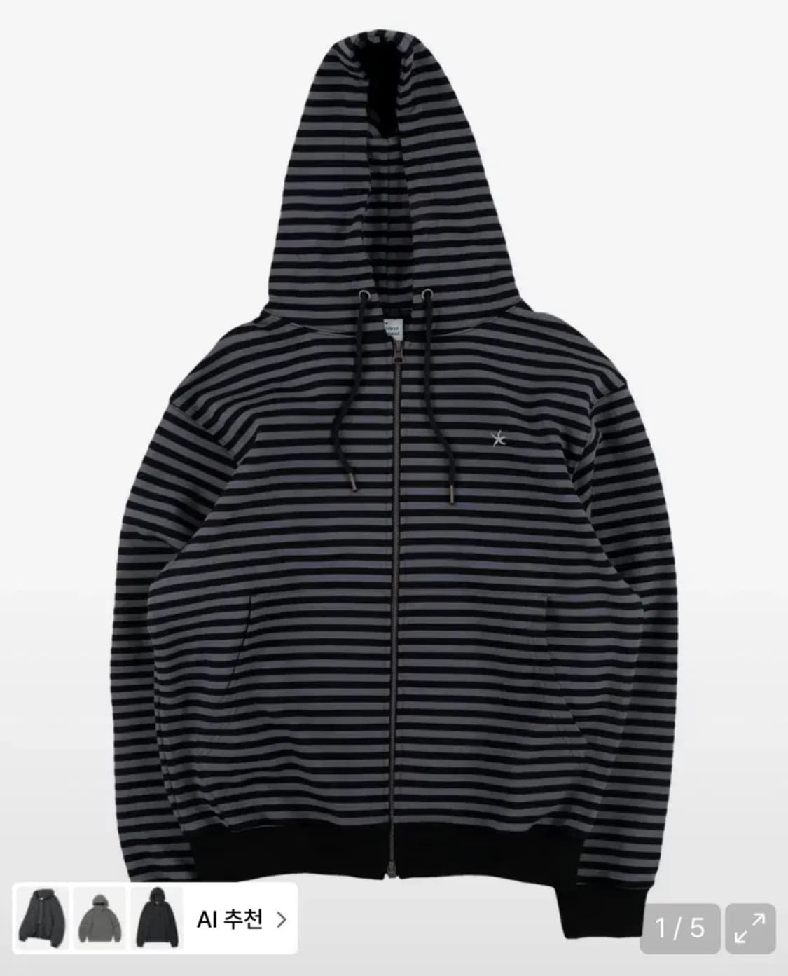 더콜디스트모먼드 후드집업 차콜M 상품이미지1