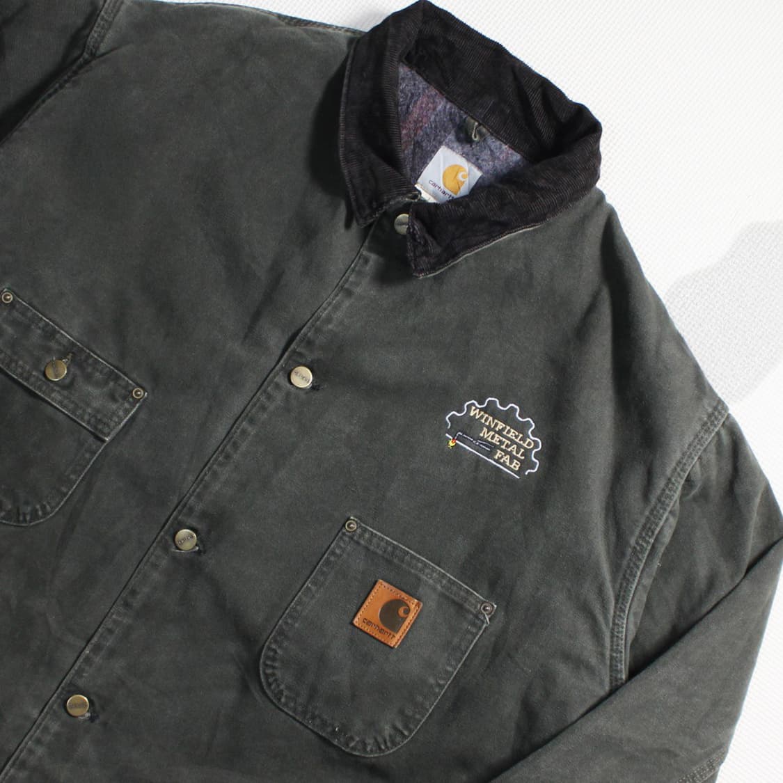 90's Carhartt 칼하트 MOS 모스그린 덕 디트로이트 워크자켓 상품이미지3