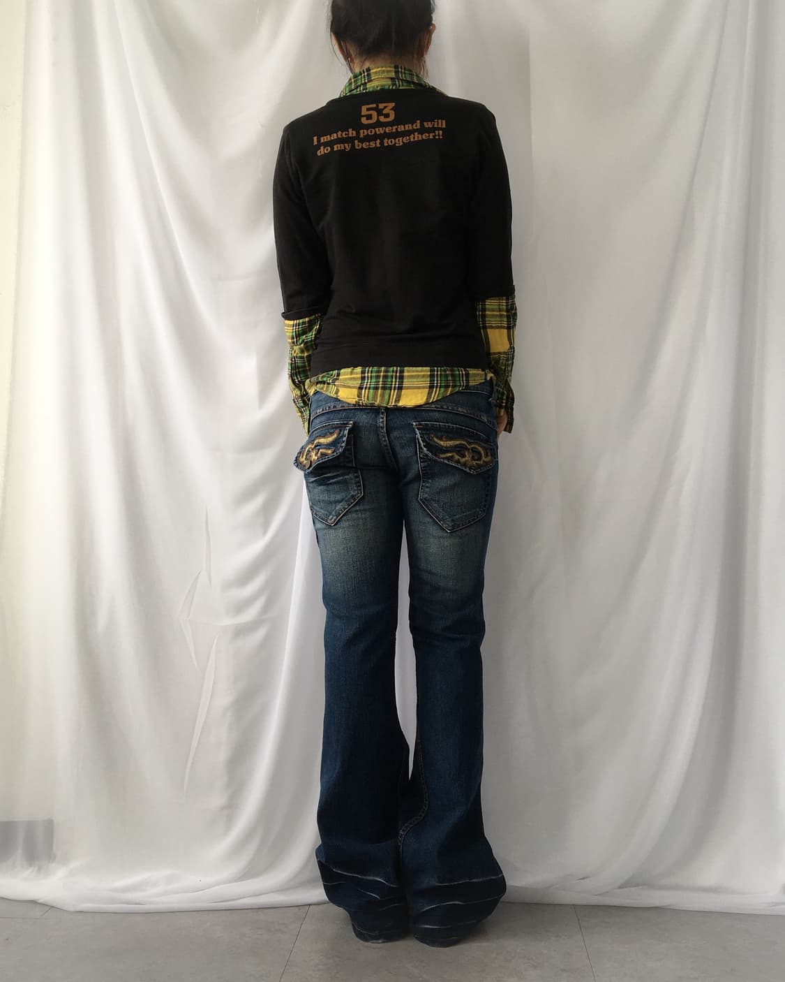 Back pocket point denim boots cut pants 상품이미지8