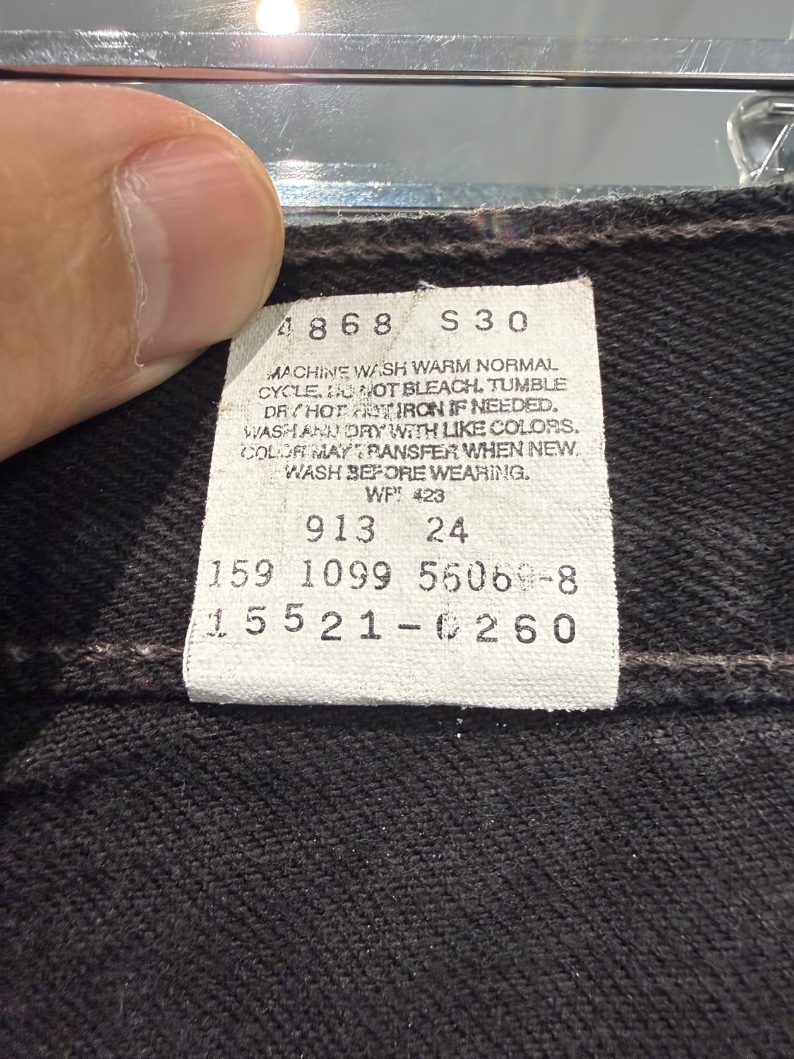 리바이스 512 흑청 36/32 지퍼플라이 상품이미지8