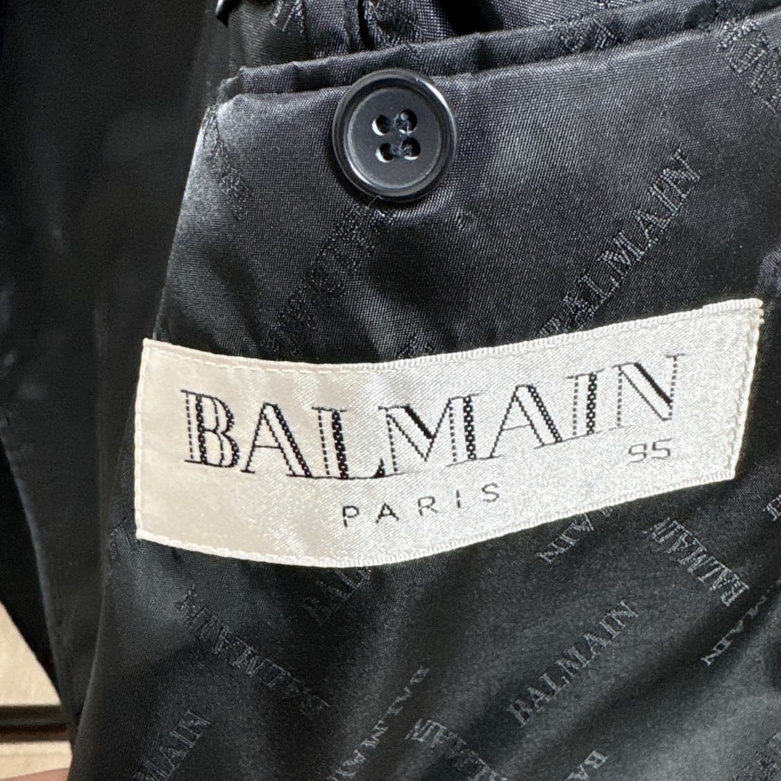 [M] 발망 블랙 모직 캐시미어 자켓 코트 상품이미지5