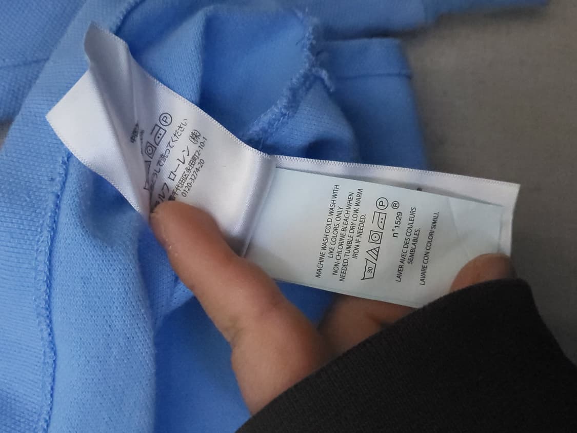 폴로 랄프로렌 긴팔 폴로 하늘색 XL 상품이미지5