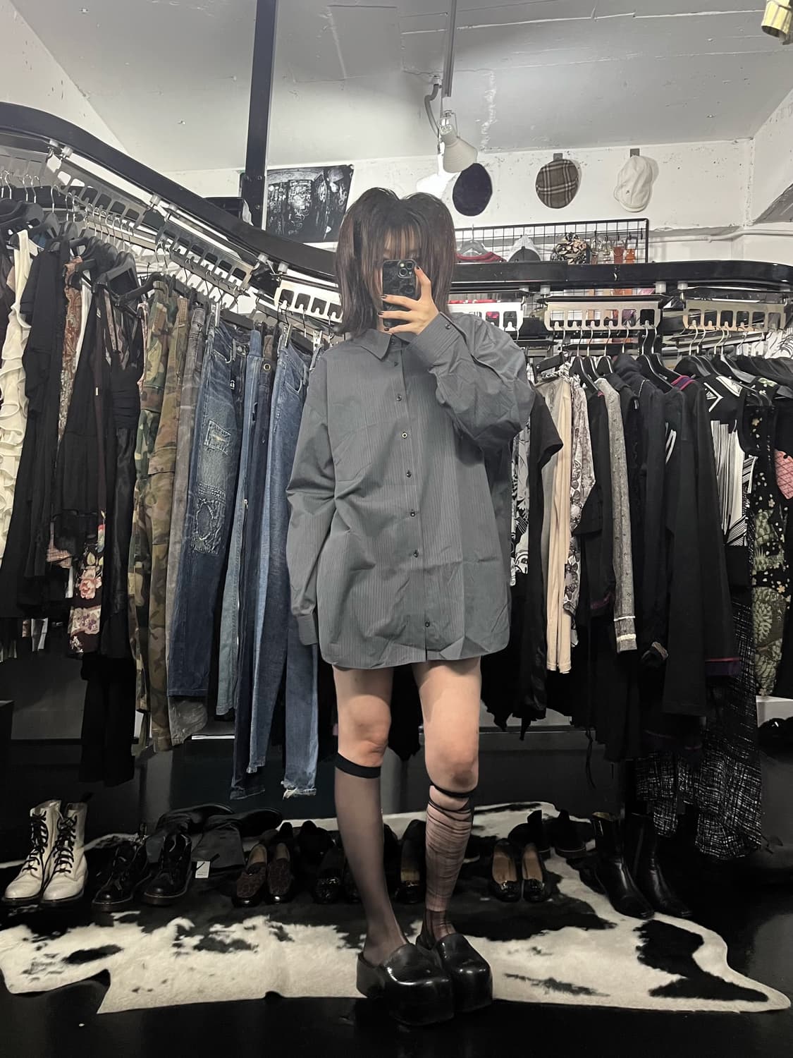 미치코 코시노 런던 스트라이프 오보핏 셔츠 상품이미지1