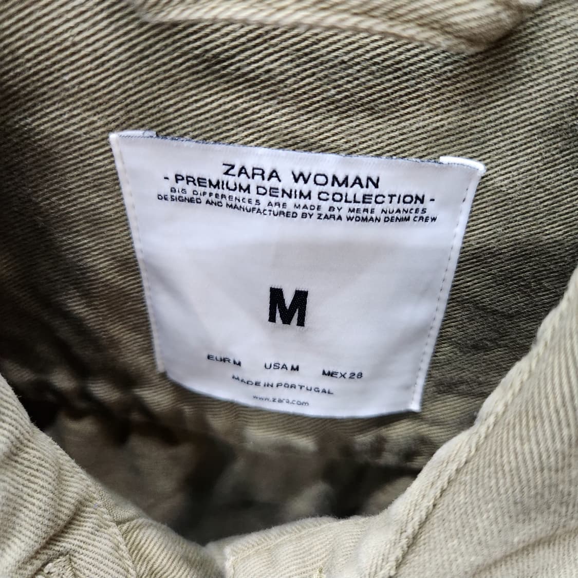 자라 ZARA 페인트 디테일 카키 데님 자켓 M(M) 상품이미지5