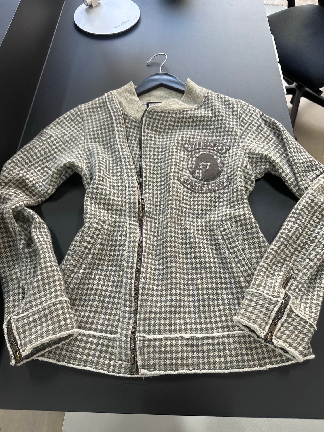 히스테릭글래머 히스걸 사선지퍼 하운드투스 울자켓 상품이미지5