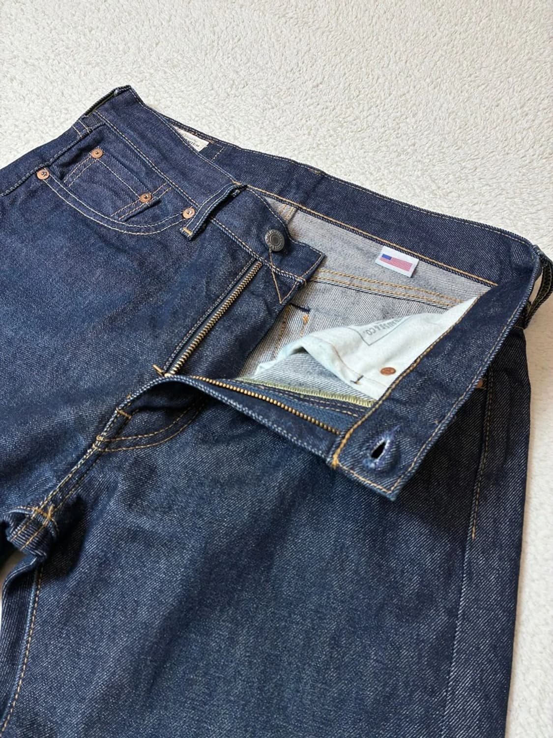 리바이스 505 USA 빅 E 스트레이트 진청 데님 팬츠 PN7880 상품이미지3