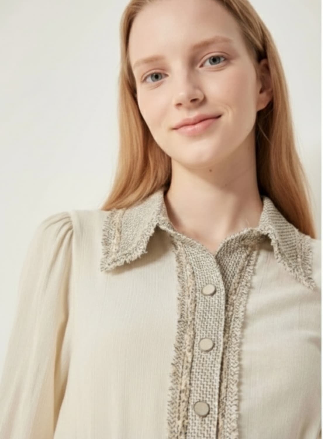 시스템 벨티드 텍스처블록 트위드 원피스 55사이즈 상품이미지4