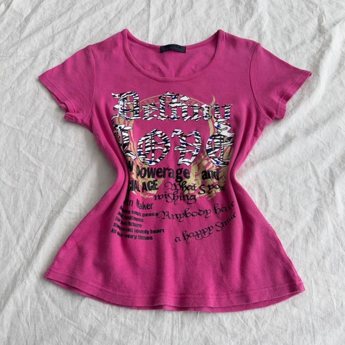 갸루 y2k 펑크 지브라 반팔 티셔츠 상품이미지2