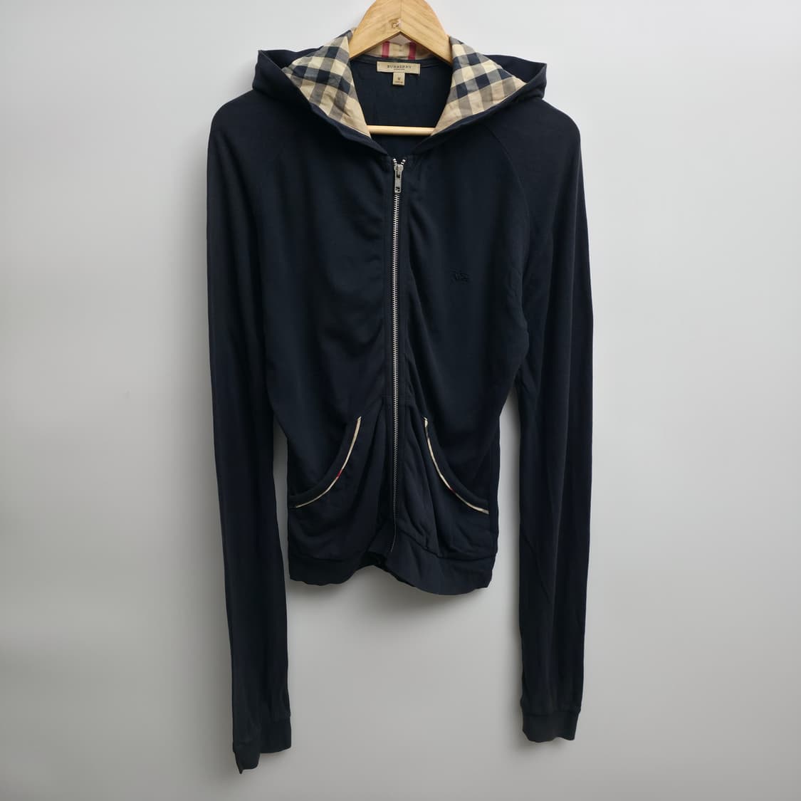 [M] 버버리 노바체크 블랙 후드집업 상품이미지1