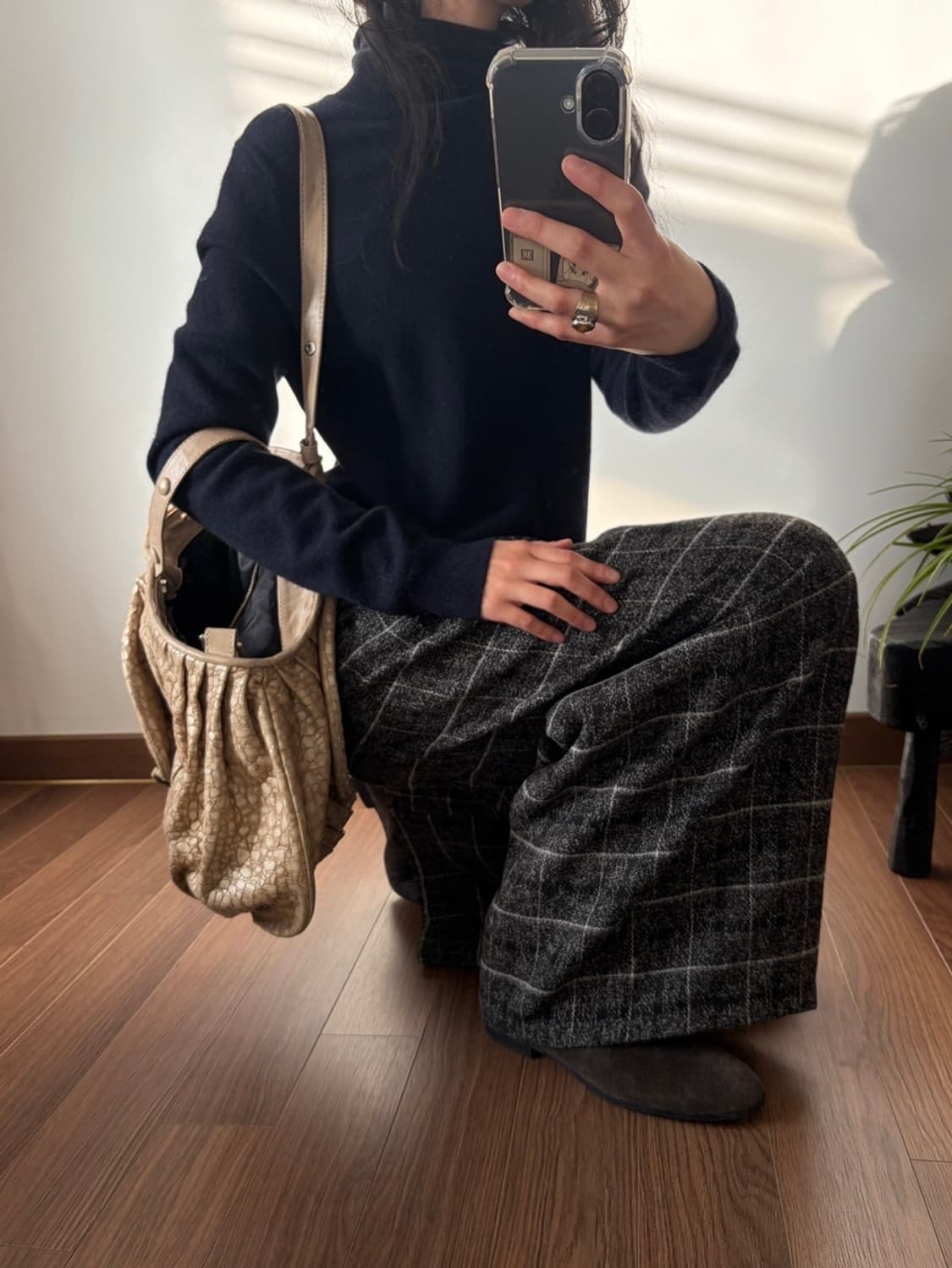 check patterned wide pants 상품이미지3