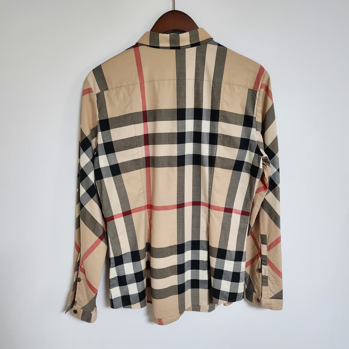 [L] 버버리 체크 스트레치 코튼 롤업 여성 셔츠 3918091 상품이미지5