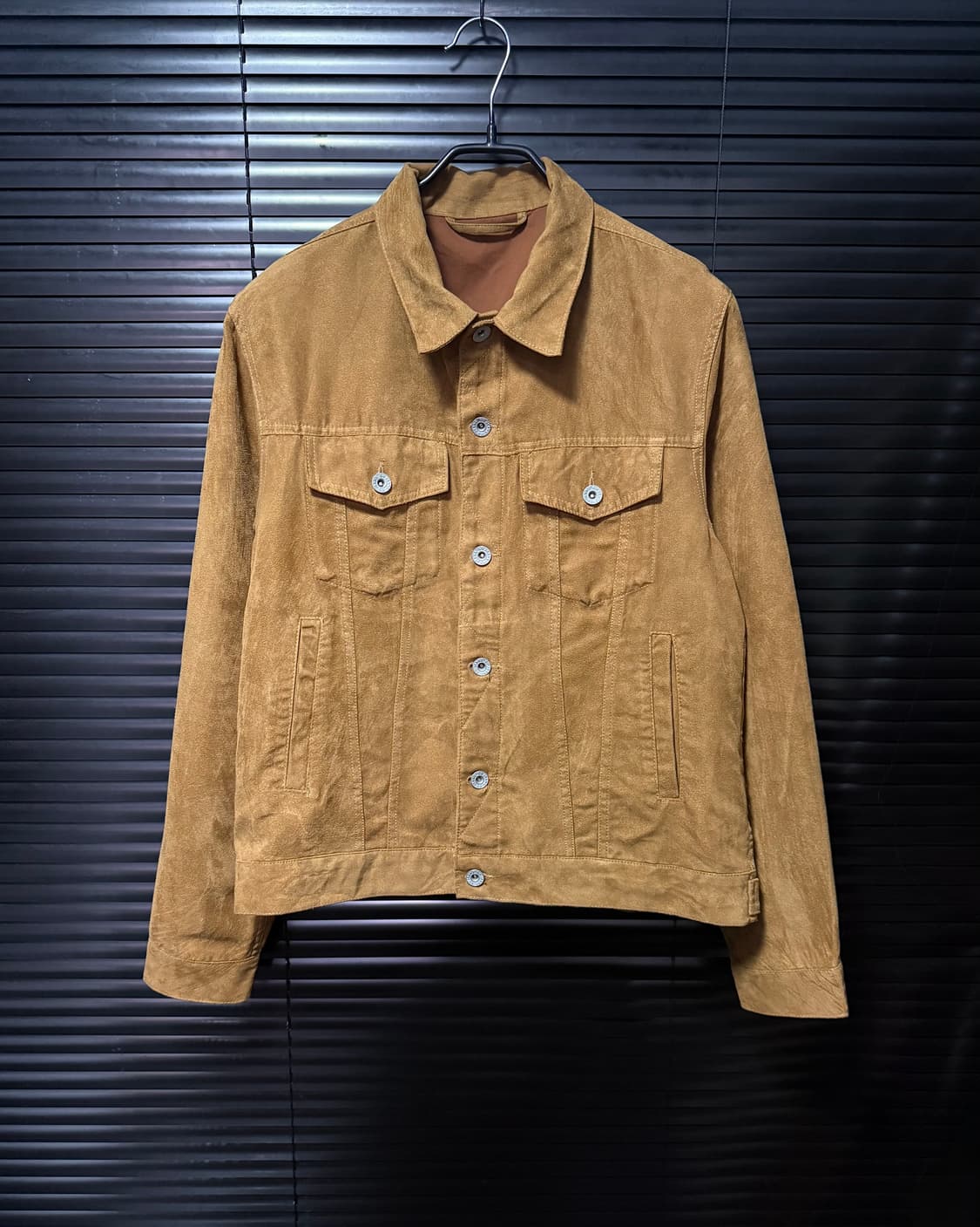 GU 카멜 레더가죽 스웨이드 트러커 숏크롭 자켓 L 100 웨스턴 에스닉 상품이미지2