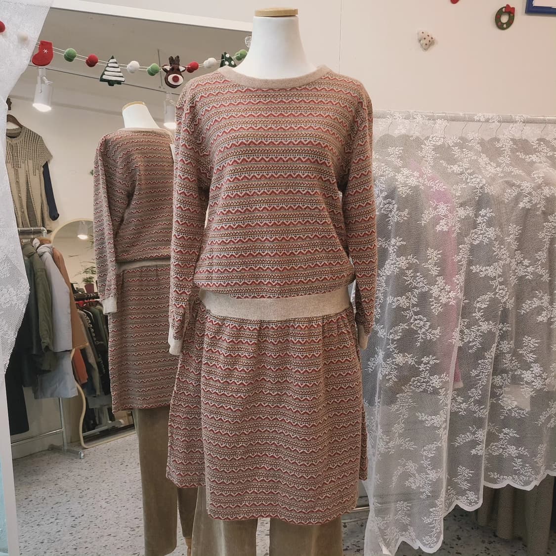 Framboise 노르딕패턴 니트 원피스 상품이미지6