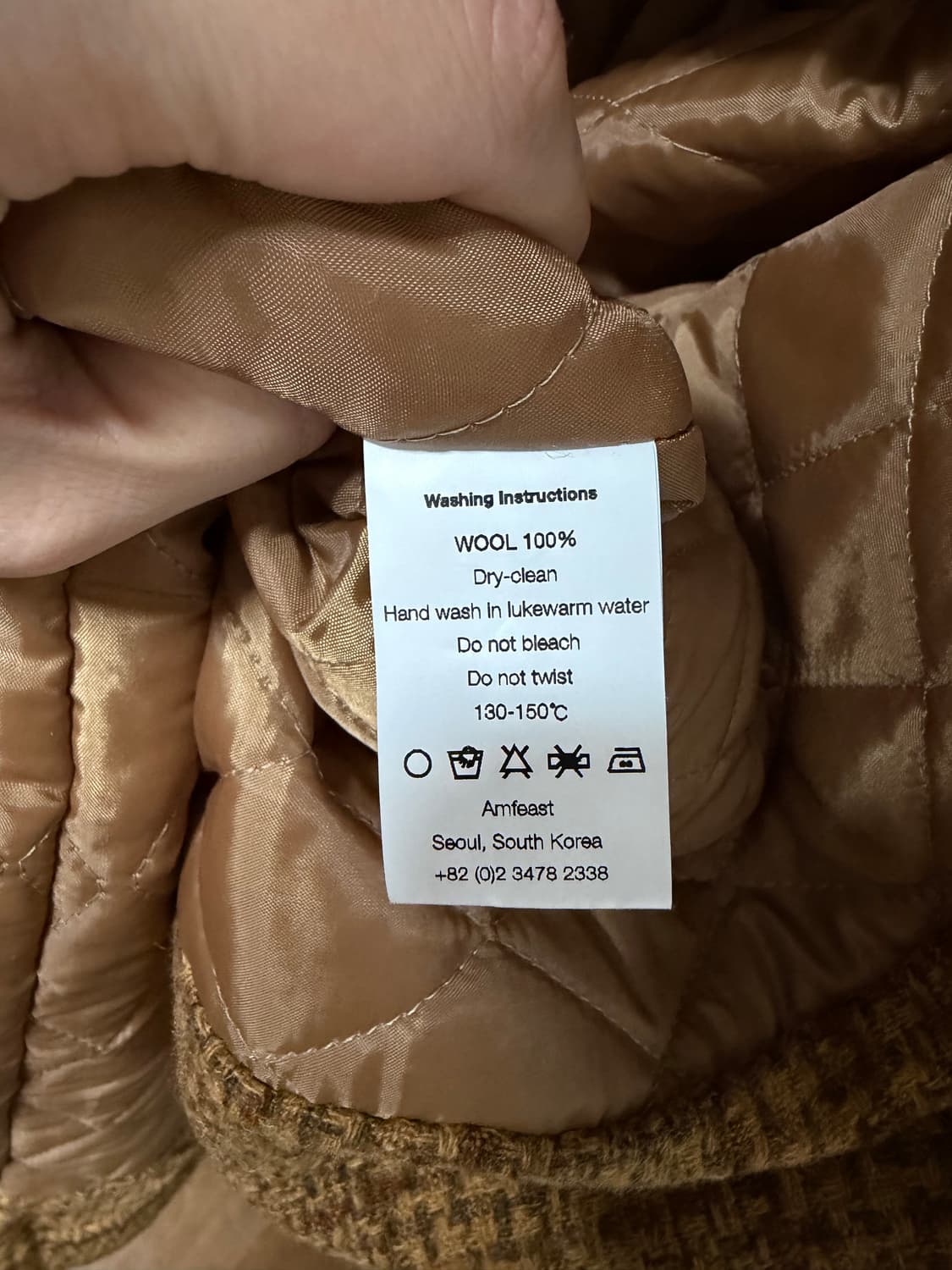 [새상품] 암피스트 울 체크 코트 브라운 상품이미지6