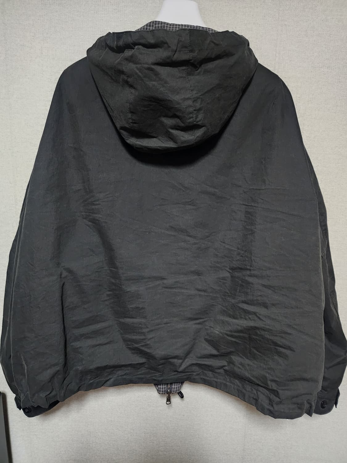 [3,L] 이얼즈어고 워시드 리버서블 샌드 파카 블랙 상품이미지5