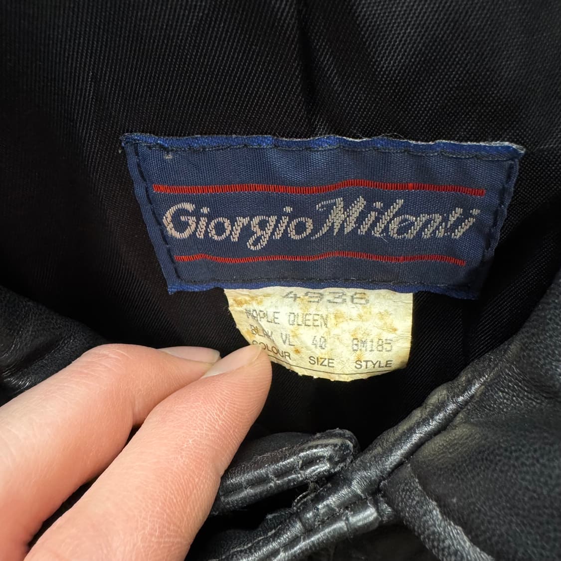 90s USA VINTAGE 레더 스웨이드 자켓 투포켓 디테일 블랙 상품이미지5