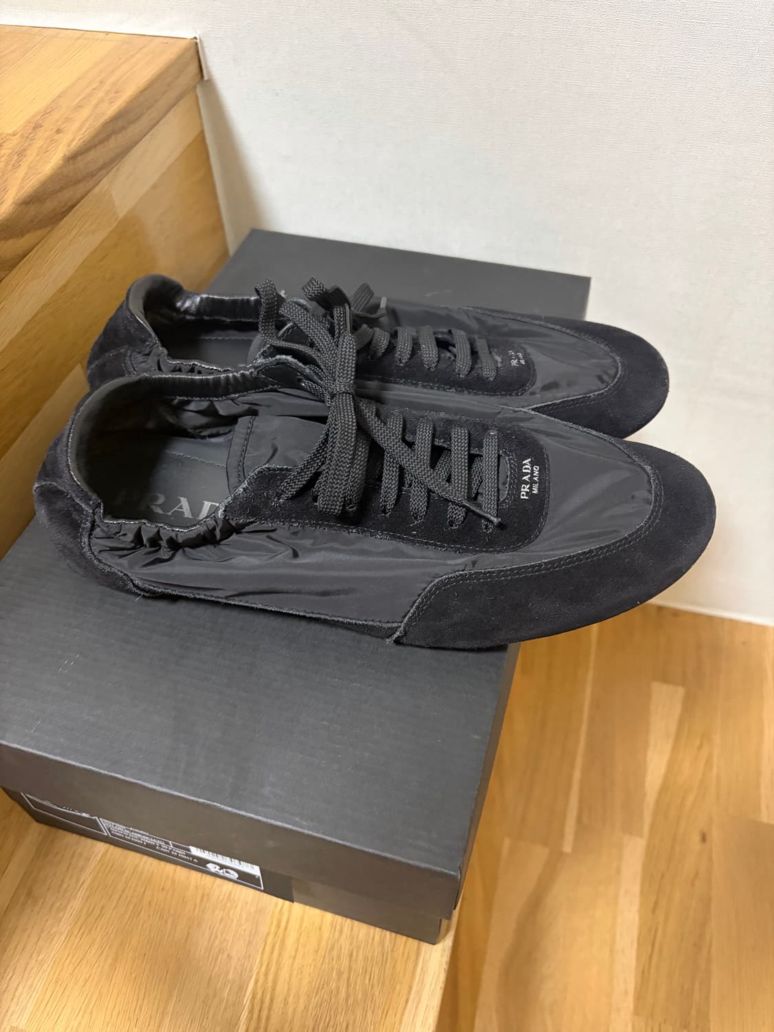 (UK7)프라다 컬랩스 나일론 스니커즈 블랙 상품이미지3