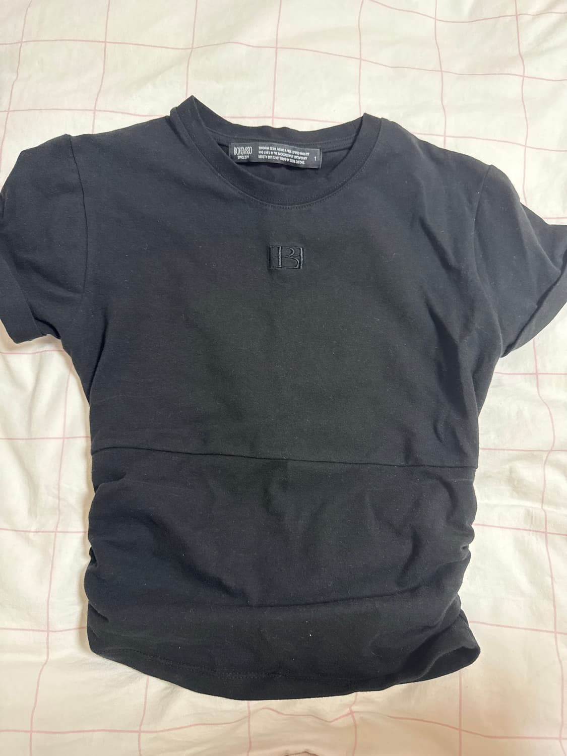 보헴서 back hooked shirring T black 1사이즈 상품이미지2
