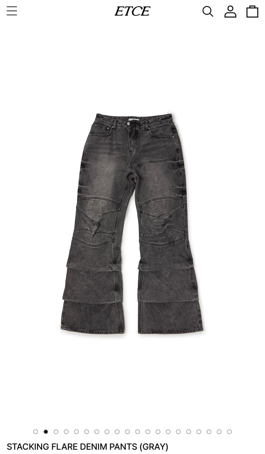 etce 스태킹 플레어 데님팬츠 L사이즈 상품이미지1