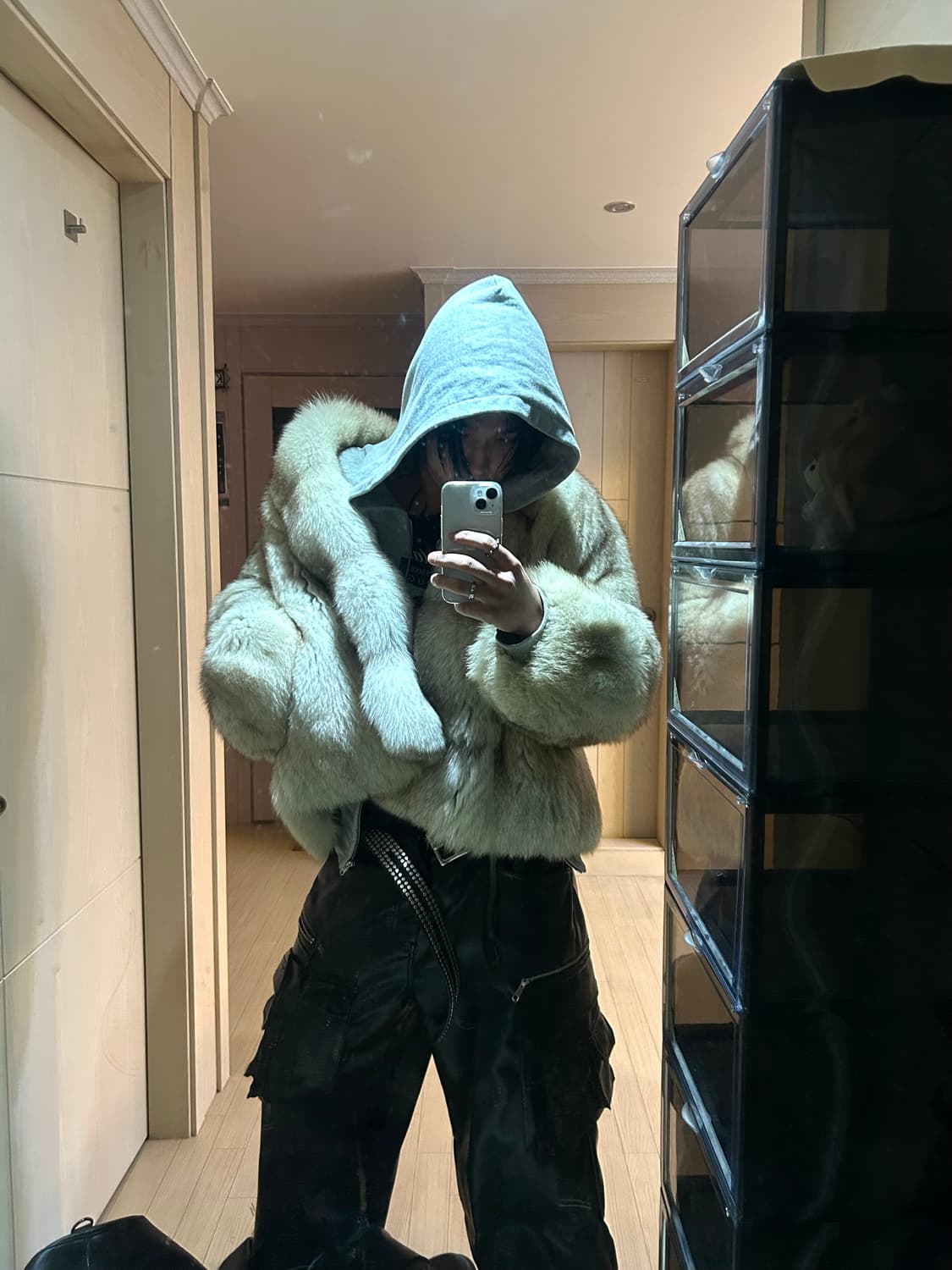 Fox Fur White Color Over Jacket 상품이미지6