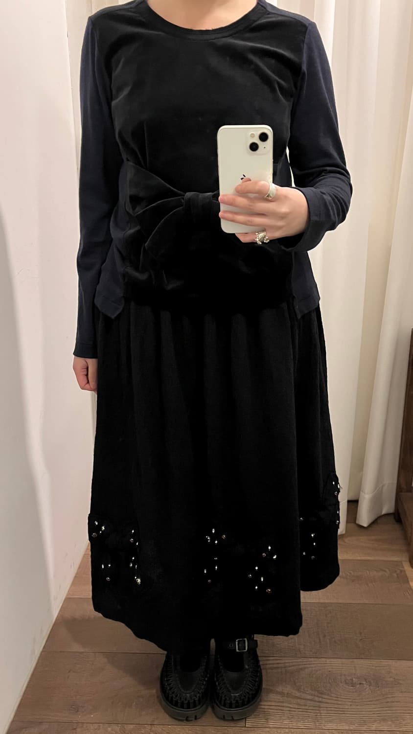 Fulling Wool Ribbon Cubic Skirt 상품이미지10