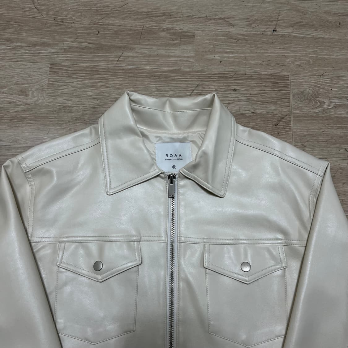 ROAR 로아 레더 라이더 가죽 트러커자켓 [크림] M/95 상품이미지2