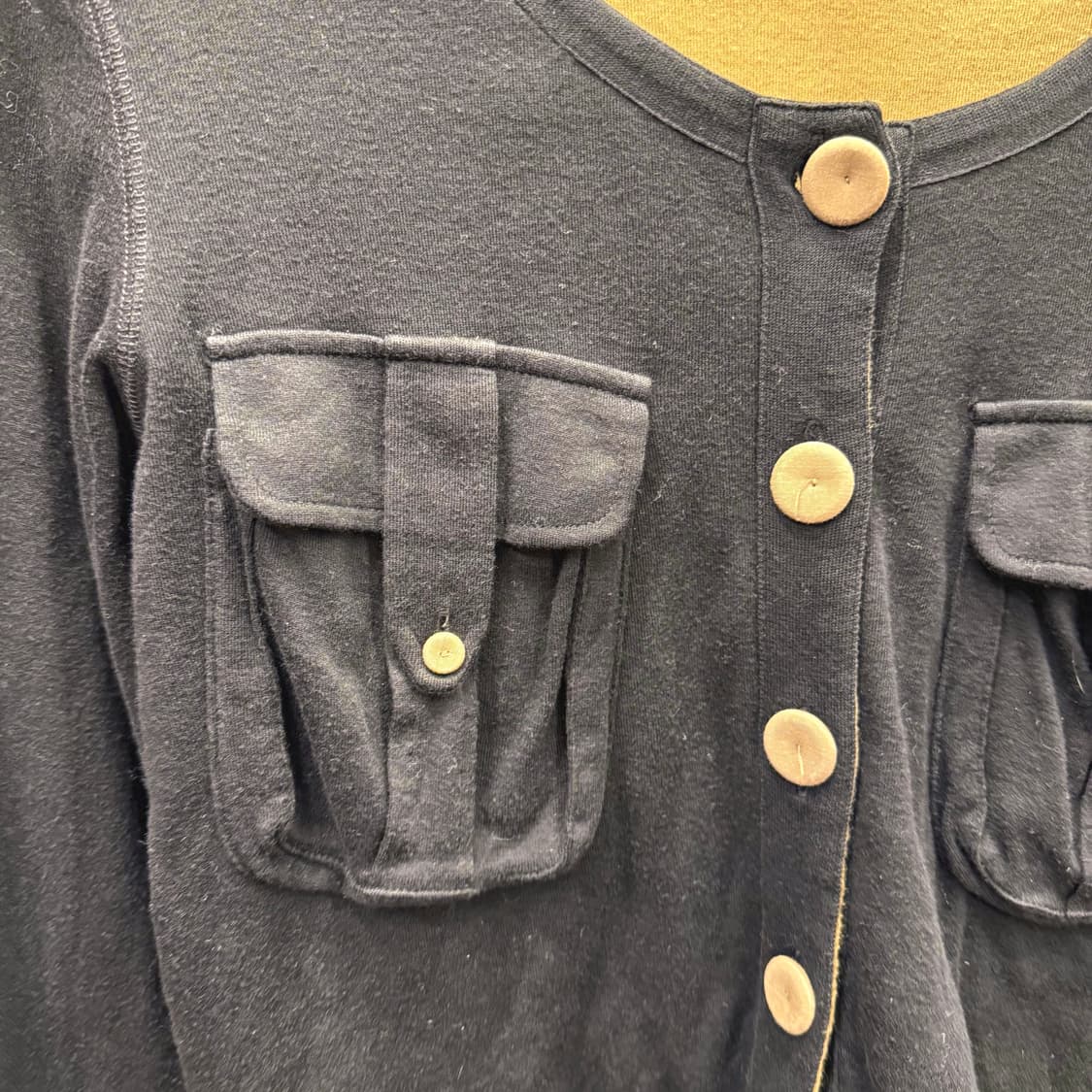 소니아 리키엘 가디건 더블 플랩 포켓 버튼 클로징 라운드넥 디테일 블랙 상품이미지6