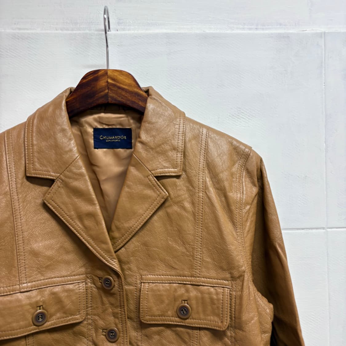 CHUMANDOR 피그스킨 가죽 카멜 트러커 자켓 JPN 상품이미지2