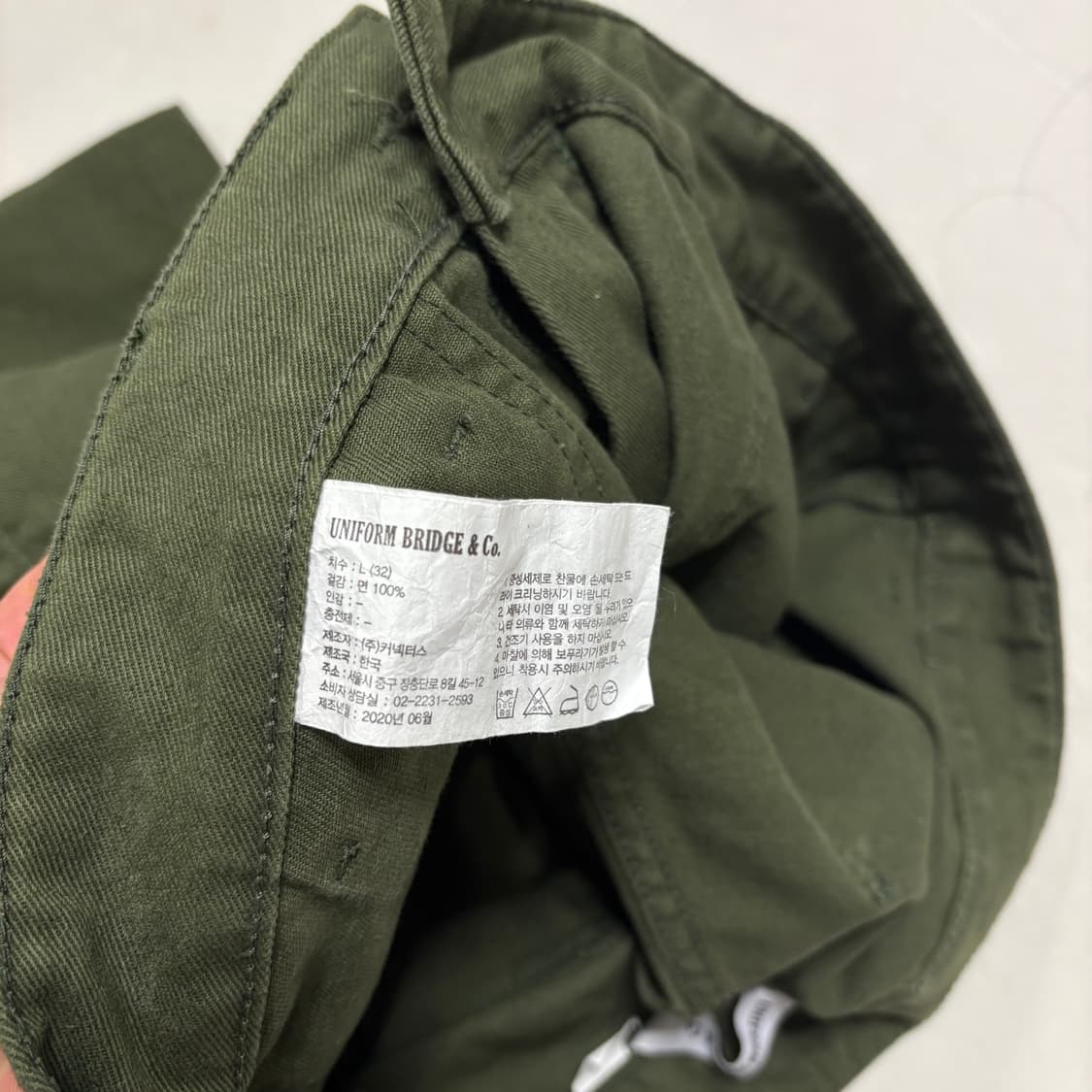 정품 유니폼브릿지 와이드 카키 퍼티그 팬츠 면바지 32인치 상품이미지8