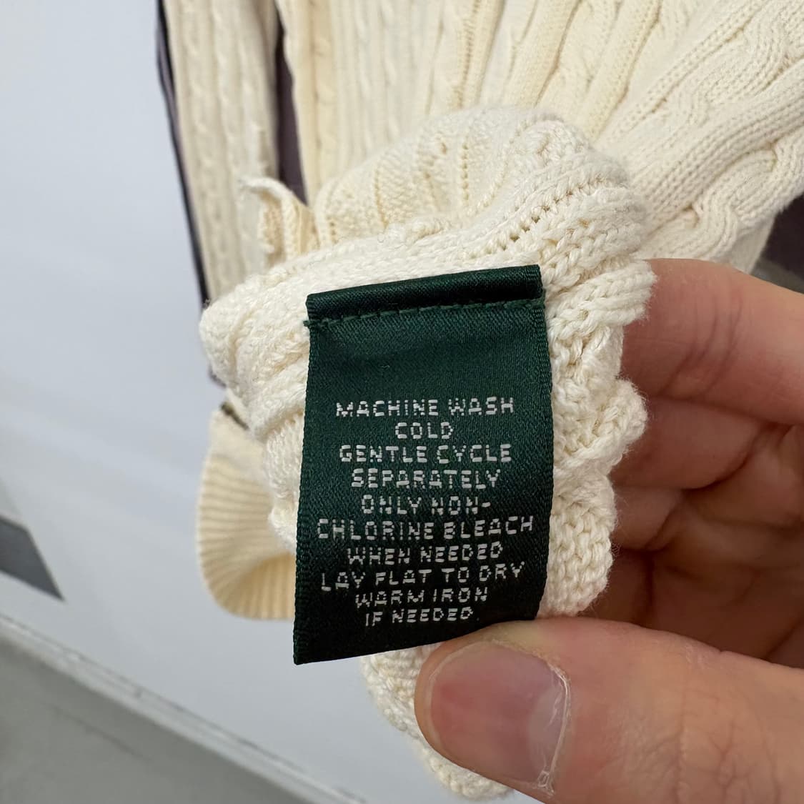 폴로 랄프로렌 아이보리 꽈배기 니트 집업 여M 상품이미지9