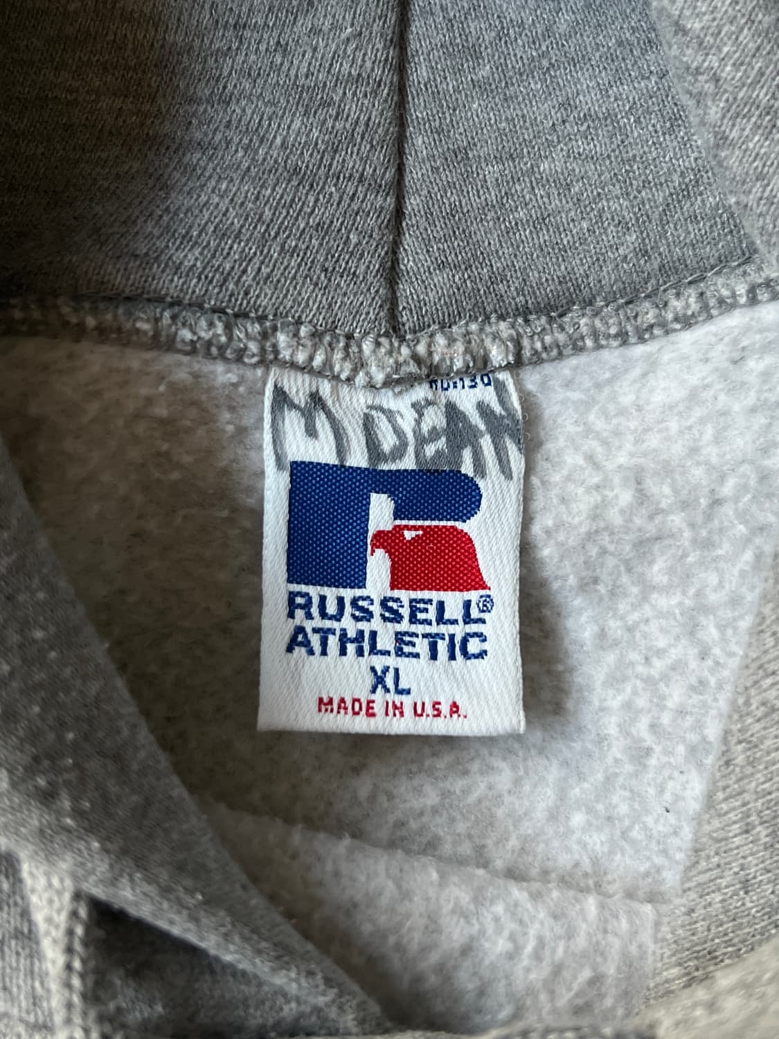 [XL]90's 러셀 Made in USA 그레이 후드 티셔츠 상품이미지2