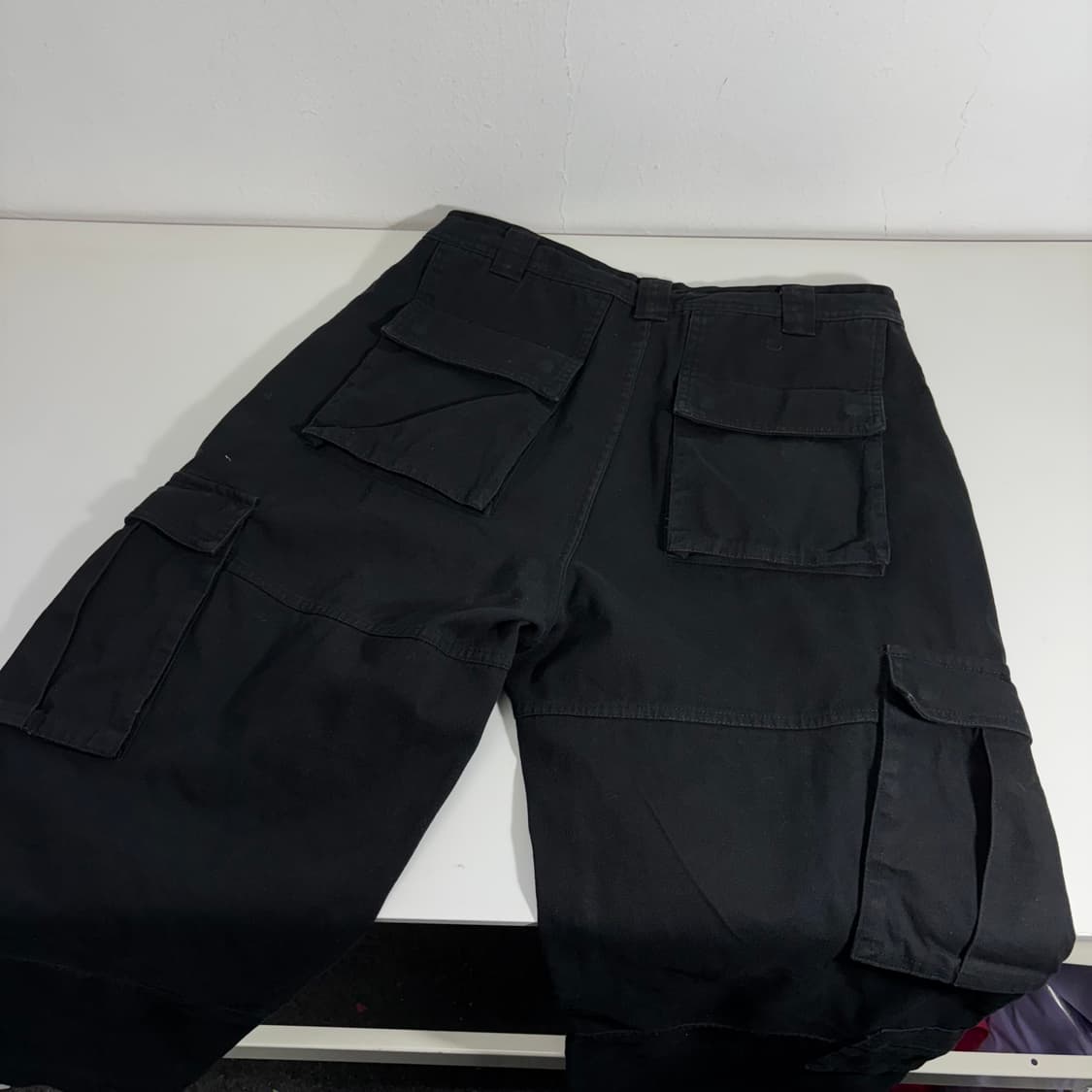 L 감마갤러리 블랙 와이드 카고팬츠 상품이미지4