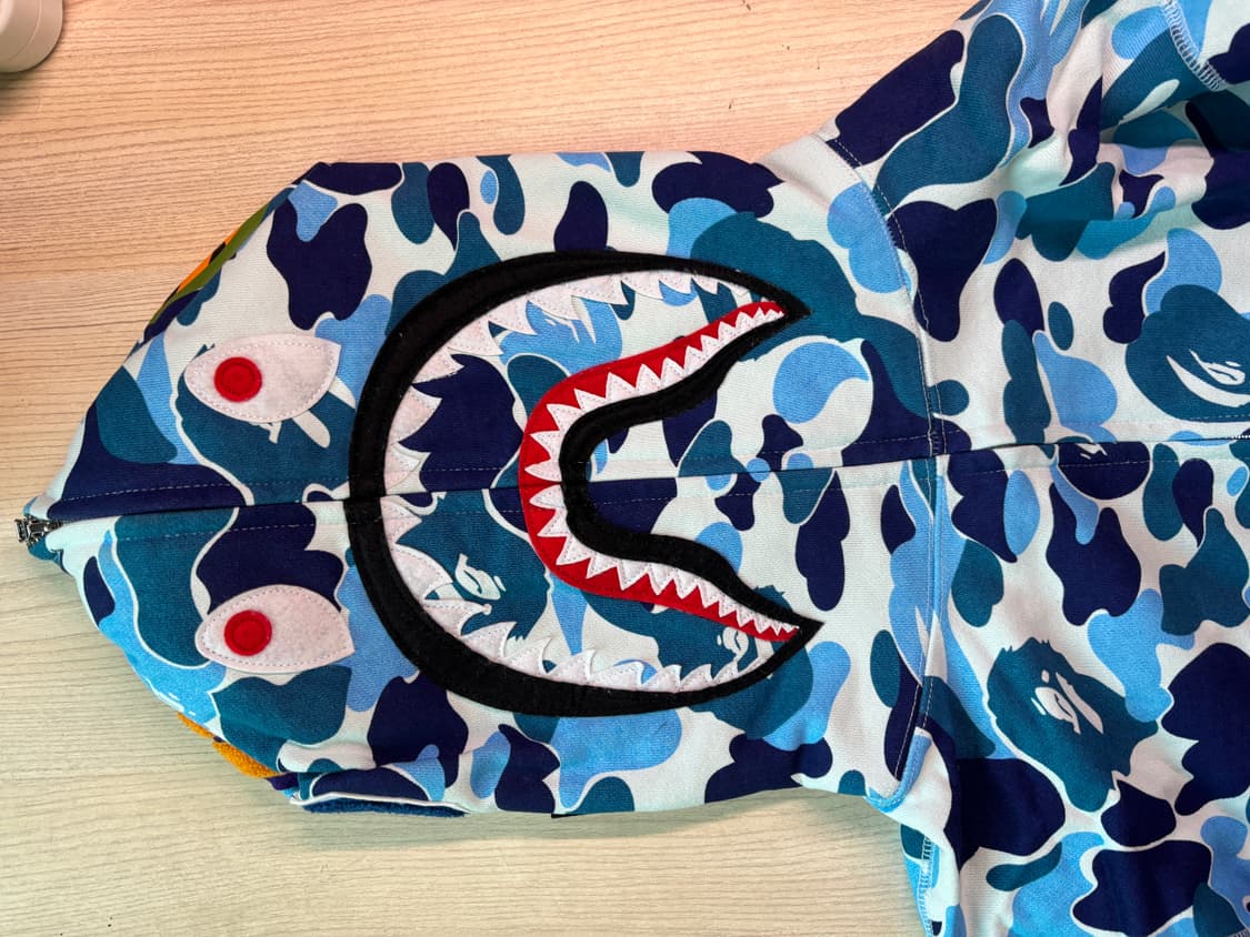 베이프ABC블루 샤크후드집업 상품이미지1