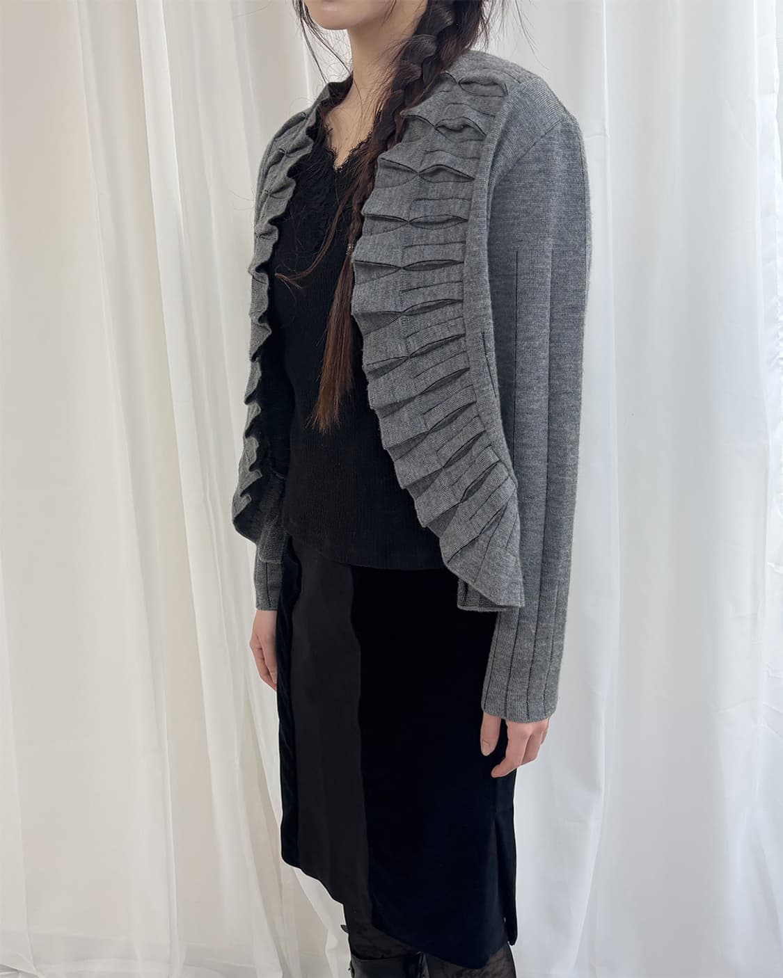 OTTO unique pleated detail cardigan 상품이미지2